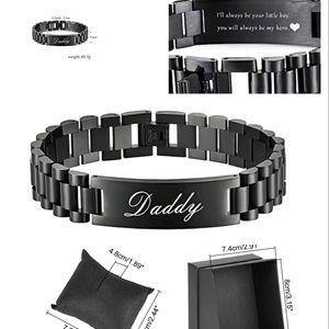 Stainless Steel Bracelet Engraved for Father’s Day + free gift box included!